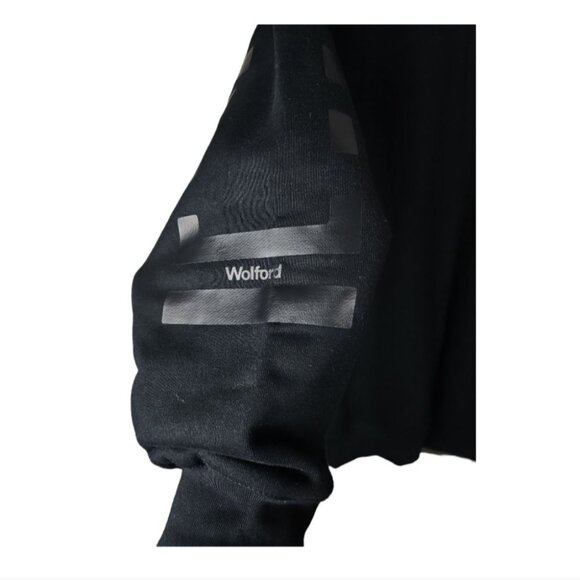Wolford Logo Sweat Dress Black/Steel Oversized With Logo-Print Day Dress Size S - Picture 11 of 14